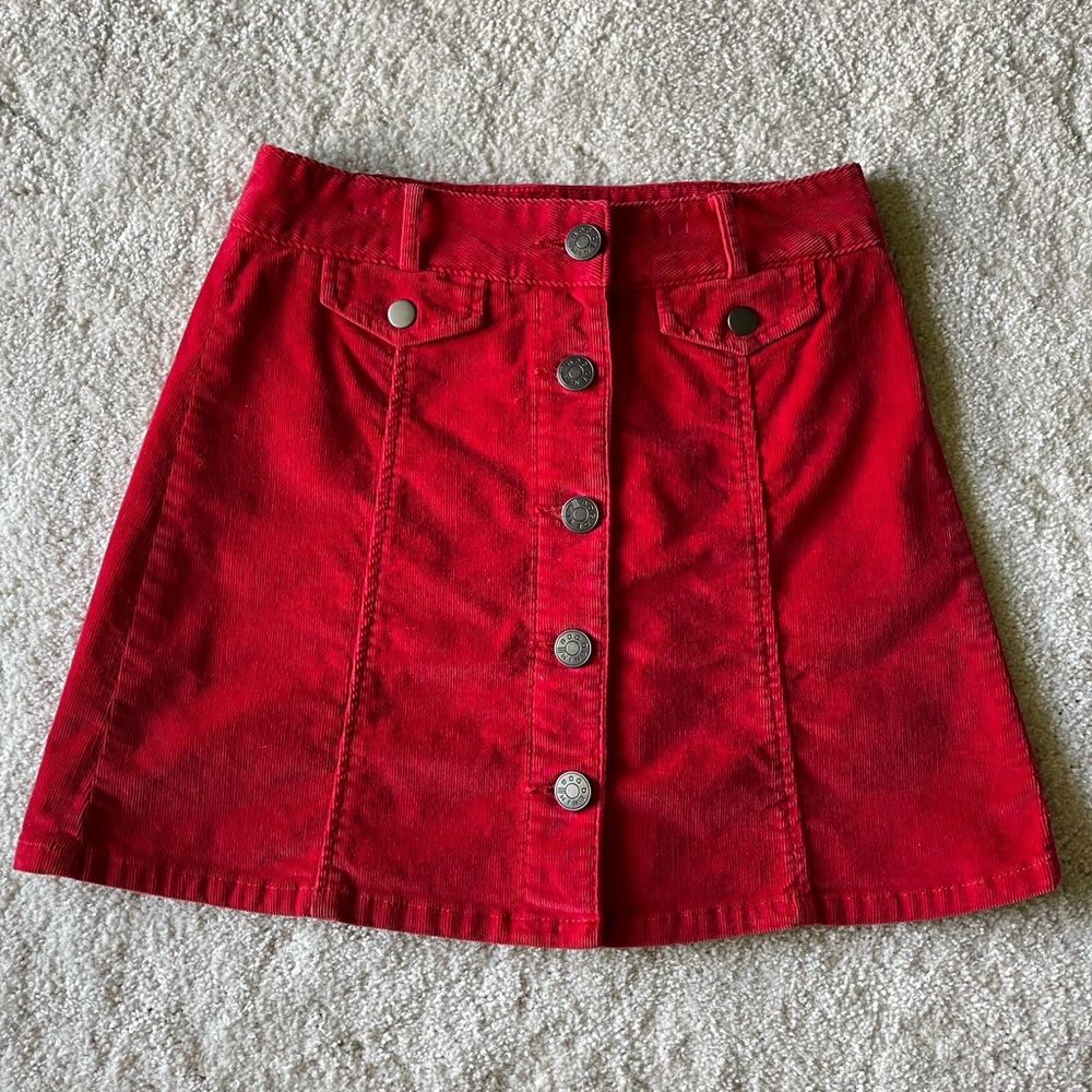 URBAN OUTFITTERS BDG RED CORDUROY SKIRT
